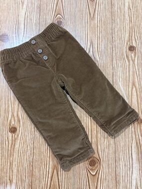 7/$20 Joe Fresh Baby Brown Soft Corduroy Pull-On Pants Grey Lining